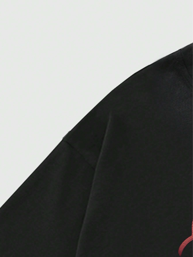 ROMWE MEN Street Life T-shirt à manches courtes avec impression de portrait pour hommes, convient pour le port quotidien au printemps et en été, école