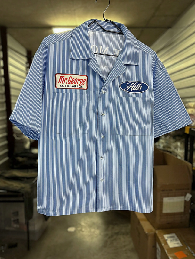 Chemise à manches courtes d'été pour hommes avec imprimé slogan à rayures casual