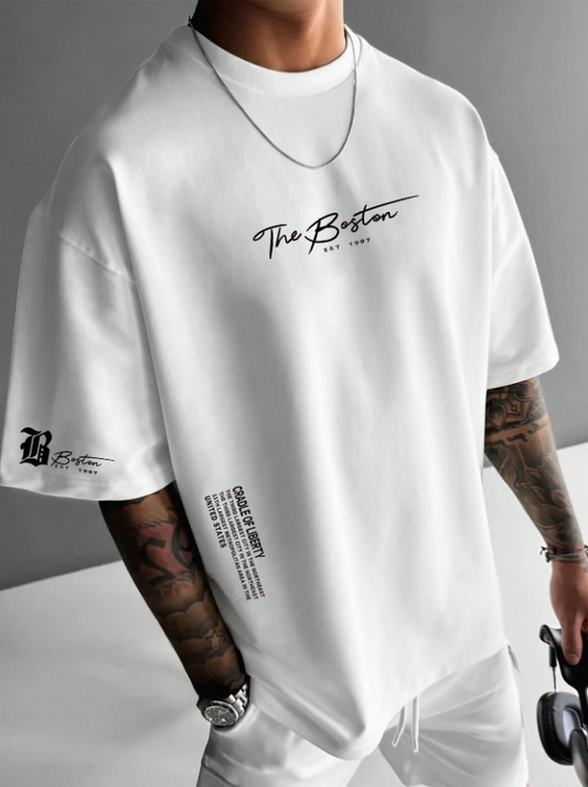 T-shirt col ras du cou à manches courtes, couleur unie basique pour homme, port décontracté quotidien