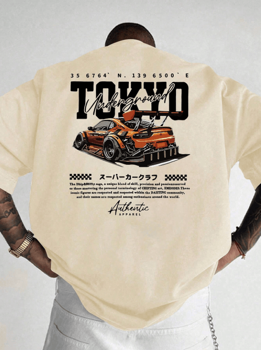 T-shirt ample à manches courtes imprimé pour hommes, design stylé, essentiel pour l'été, facile à assortir