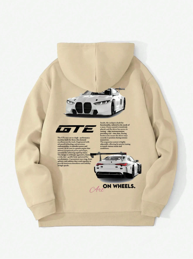 Indispensable pour les passionnés de course ! sweat-shirt à capuche imprimé avec élément de culture de course décontracté pour hommes, automne/hiver